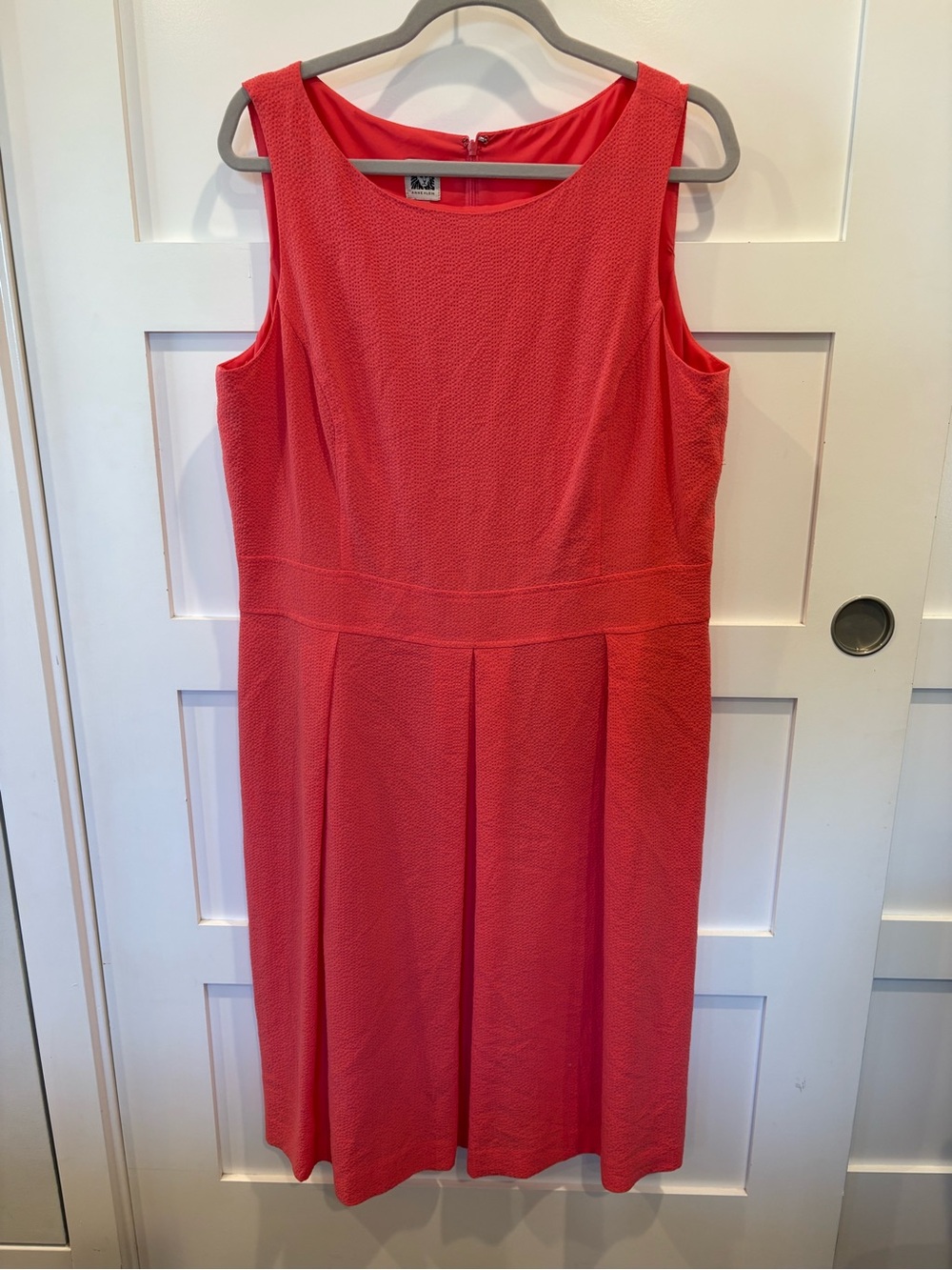 Anne Klein Coral Sleeveless Coral Textured A-Line Dress
